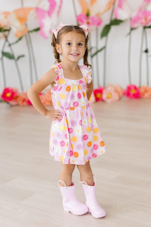 daisy-doodles-ruffle-cross-back-dress Mila & Rose - Sophia's Style-Daisy Doodles Ruffle Cross Back Dress-2T--1