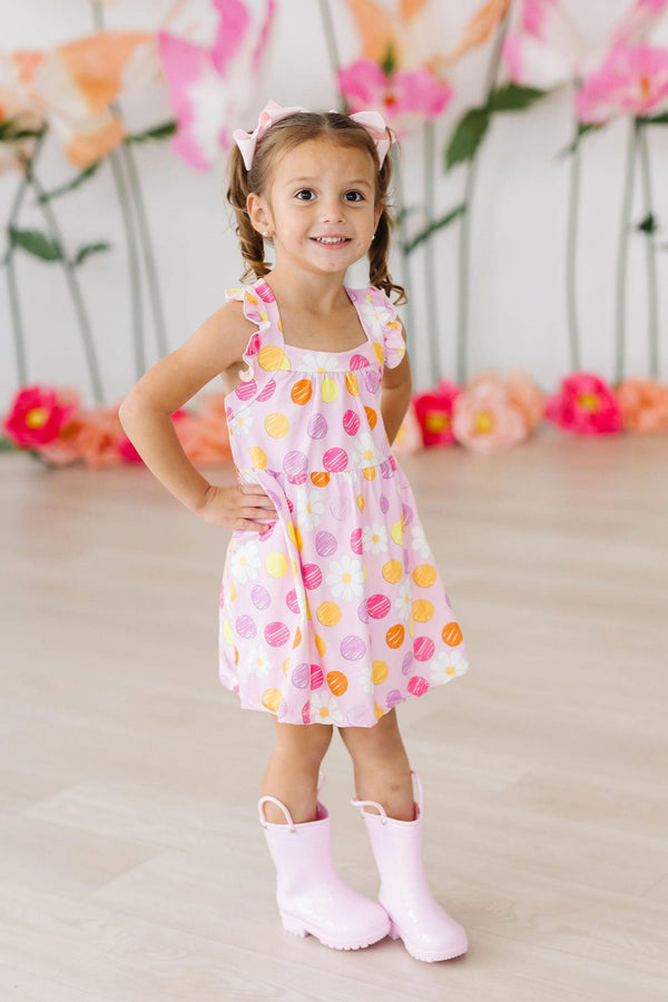 daisy-doodles-ruffle-cross-back-dress Mila &  Rose - Sophia's Style-Daisy Doodles Ruffle Cross Back Dress-2T--1
