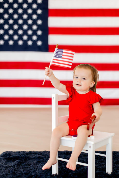 red-s-s-flutter-bodysuit Mila & Rose - Sophia's Style-Red S/S Flutter Bodysuit-0-3M--1