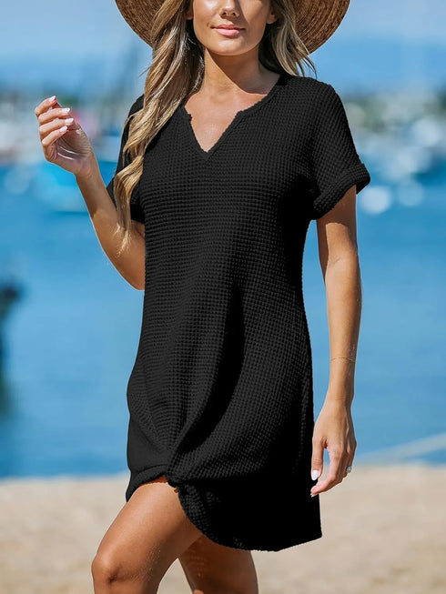 twisted-front-notched-short-sleeve-dress OhSoStyled at Sophia's Style-25