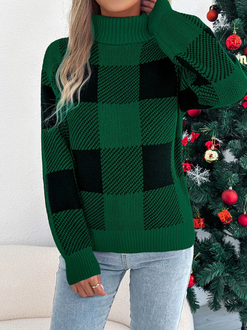 christmas-plaid-long-sleeve-turtleneck-sweater-Sophia's Style-5