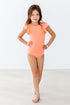 neon-coral-s-s-flutter-sleeve-leotard Mila & Rose - Sophia's Style-Neon Coral S/S Flutter Sleeve Leotard-6-12M--1