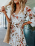 floral-v-neck-three-quarter-sleeve-mini-dress OhSoStyled - Sophia's Style-2