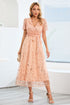 sequin-leaf-embroidery-tie-front-short-sleeve-dress Sophia's Trends - Sophia's Style--