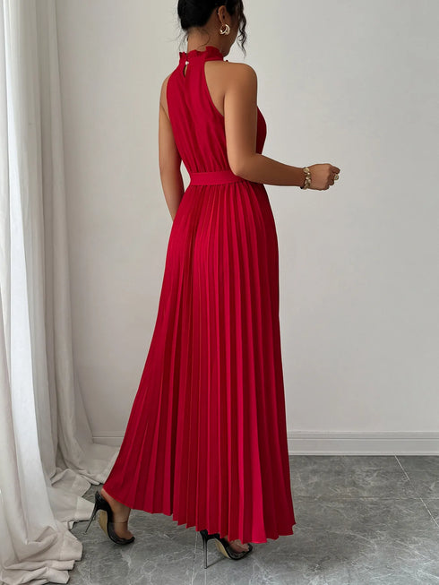 pleated-halter-neck-tie-waist-maxi-dress-OhSoStyled-Sophia's-Style-2