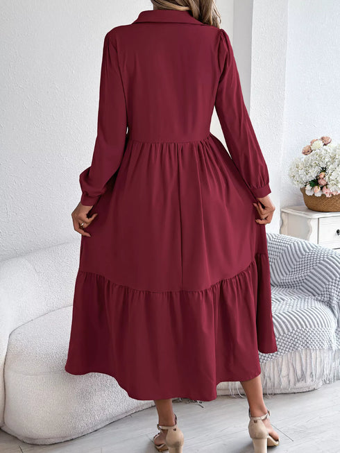 long-sleeve-tiered-button-front-midi-dress-OhSoStyled-Sophia's-Style-31