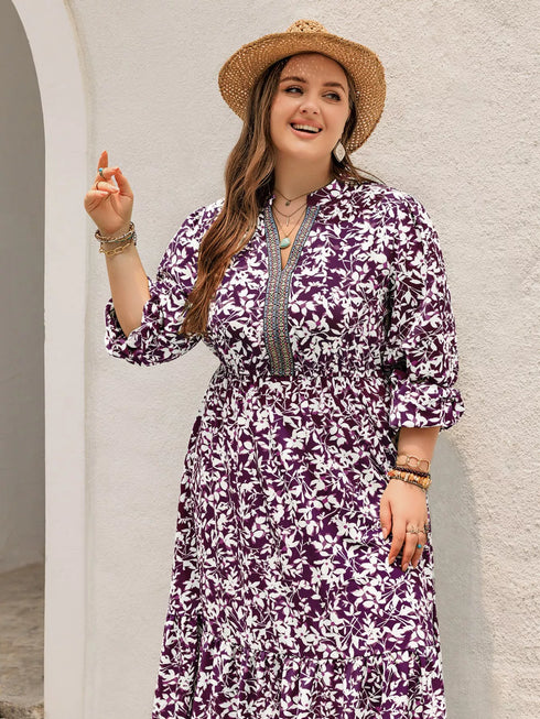 plus-size-floral-print-maxi-dress-with-long-sleeves-OhSoStyled-Sophia's-Style-2