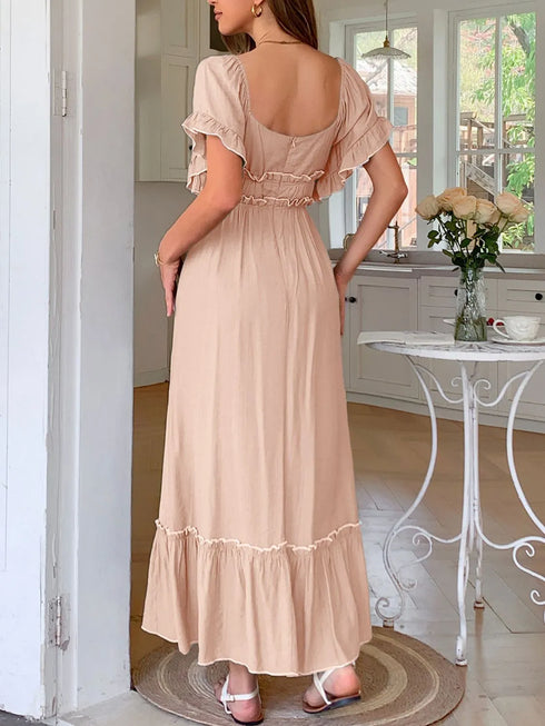 square-neck-puff-sleeve-ruffle-trim-maxi-dress-OhSoStyled-Sophia's-Style-6