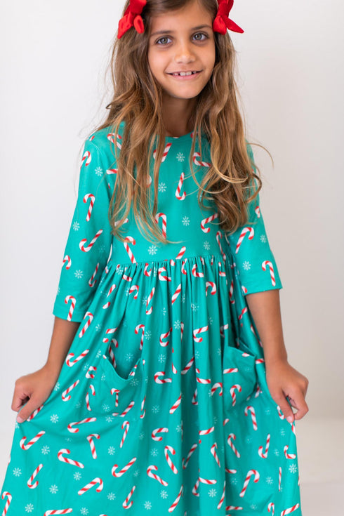 christmas-candy-3-4-sleeve-pocket-twirl-dress Mila & Rose - Sophia's Style-2