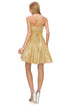 Gold Shiny Metallic Junior Bridesmaid Dress for Women, Sizes XS-3XL
