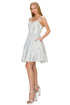 Silver Shiny Metallic Junior Bridesmaid Dress for Women, Sizes XS-3XL