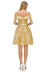 Gold Off Shoulder Junior Bridesmaid Dress for Women, Sizes XS-3XL