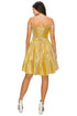 Gold Pleated Bodice Junior Bridesmaid Dress for Women, Sizes XS-3XL