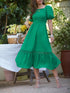 smocked-puff-sleeve-tiered-dress-Sophia's Style-1