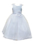 Little Girls White Beaded Flower Appliques Tulle Flower Girl Dress 2-6 - SophiasStyle.com
