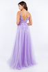 Bliss Multi Color 3D Floral Applique A Line Layered Tulle Gown for Women, Sizes XS-3XL