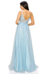 Bliss Multi Color 3D Floral Applique A Line Layered Tulle Gown for Women, Sizes XS-3XL