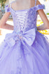 Girls Multi Color Bliss Mini Quince Off-Shoulder Tail Pageant Dress 2-16