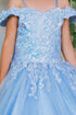 Girls Mini Quince Off-Shoulder Tail Pageant Dress 6-12