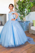 Girls Multi Color Bliss Mini Quince Off-Shoulder Tail Pageant Dress 2-16