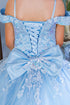 Girls Multi Color Bliss Mini Quince Off-Shoulder Tail Pageant Dress 2-16