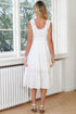 ruched-scoop-neck-sleeveless-dress Sophia's Trends - Sophia's Style-White-XL