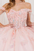 Floral Appliqués Off Shoulder Ball Gown for Women, Sizes 4/XS-16/3X