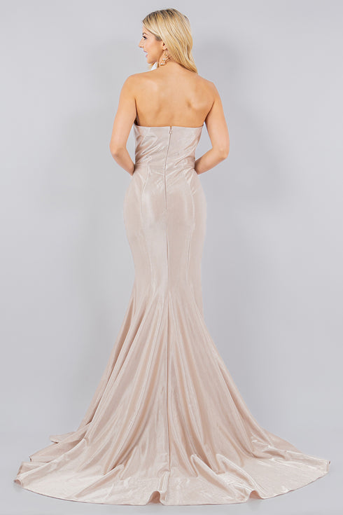 Bliss Womens Glossy Stretch Satin Mermaid Dress, Sizes XS-3XL