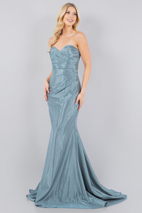 Bliss Womens Glossy Stretch Satin Mermaid Dress, Sizes XS-3XL