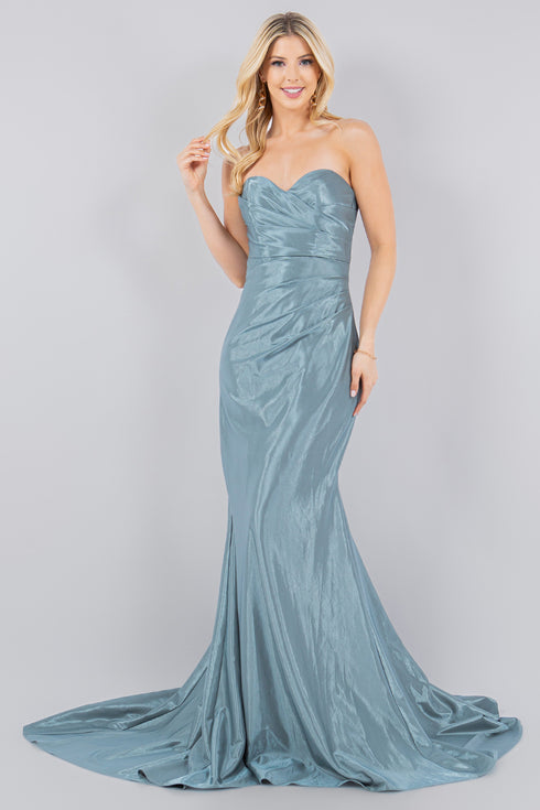 Bliss Womens Glossy Stretch Satin Mermaid Dress, Sizes XS-3XL