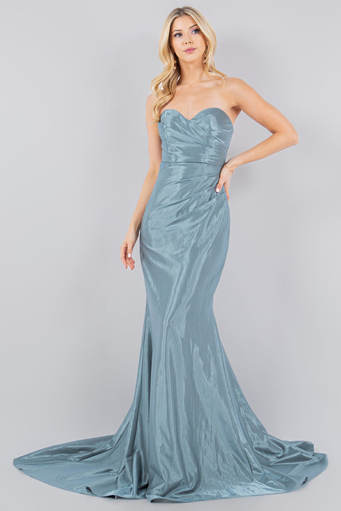 Bliss Womens Glossy Stretch Satin Mermaid Dress, Sizes XS-3XL