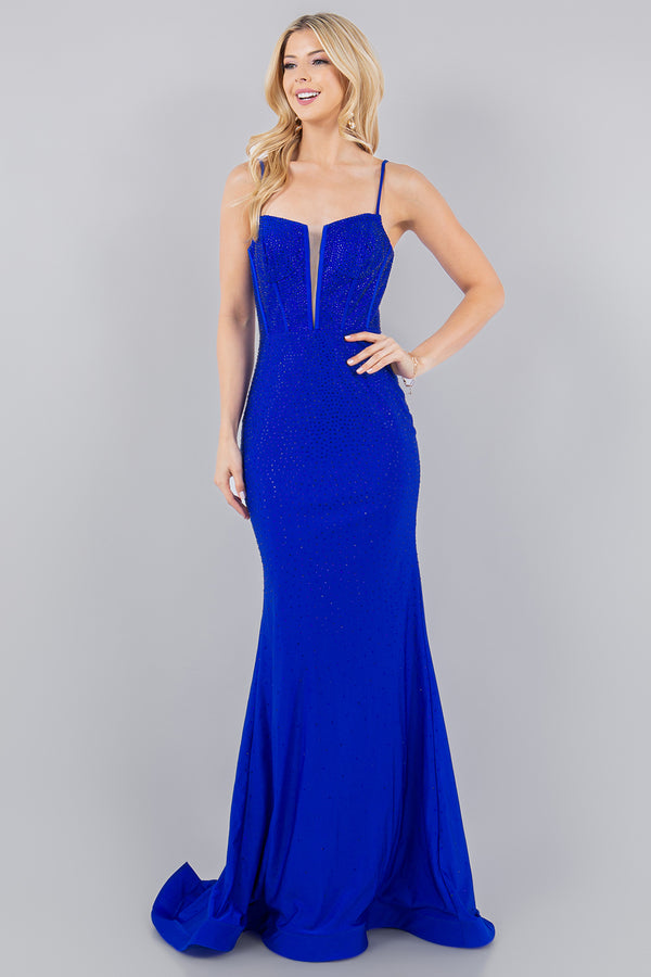 Allover Platinum Beaded Chantilly Lace Hourglass Shape Dress for Women 4/XS-16/3X