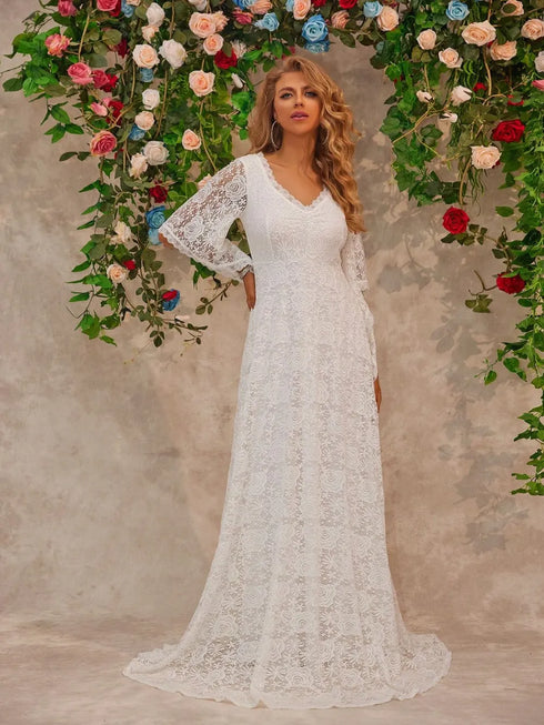 lace-v-neck-floor-length-dress-OhSoStyled-Sophia's-Style-3