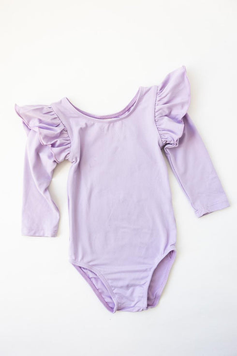 lavender-l-s-flutter-sleeve-leotard Mila & Rose - Sophia's Style-Lavender L/S Flutter Sleeve Leotard-6-12M--1