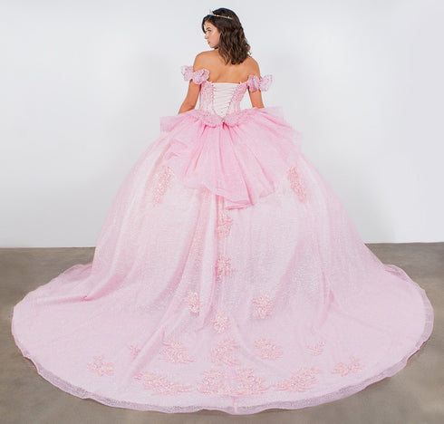 Off Shoulder Lace Beaded Applique Quinceañera Ball Gown for Women 4/XS-16/3X