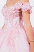 Off Shoulder Lace Beaded Applique Quinceañera Ball Gown for Women 4/XS-16/3X