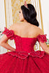 Off Shoulder Lace Beaded Applique Quinceañera Ball Gown for Women 4/XS-16/3X