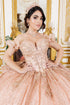 Off Shoulder Lace Beaded Applique Quinceañera Ball Gown for Women 4/XS-16/3X