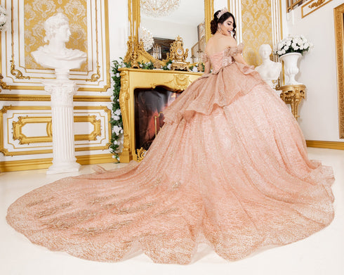 Off Shoulder Lace Beaded Applique Quinceañera Ball Gown for Women 4/XS-16/3X