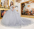 Off Shoulder Lace Beaded Applique Quinceañera Ball Gown for Women 4/XS-16/3X