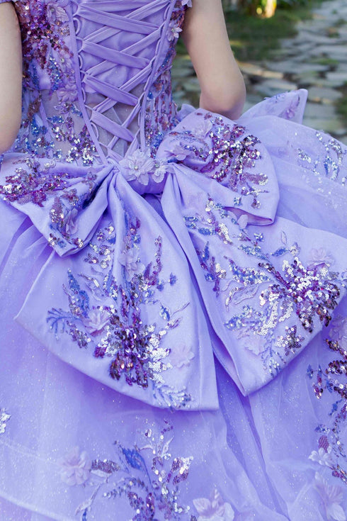 Enchanting Floral Details Quinceañera Ball Gown for Women, Sizes 4/XS-16/3X