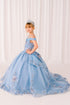 Girls 3D Beaded Applique A-line Off Shoulder Ball Gown 2-16