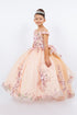 Girls 3D Beaded Applique A-line Off Shoulder Ball Gown 2-16