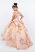 Girls 3D Beaded Applique A-line Off Shoulder Ball Gown 2-16
