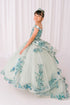 Girls 3D Beaded Applique A-line Off Shoulder Ball Gown 2-16