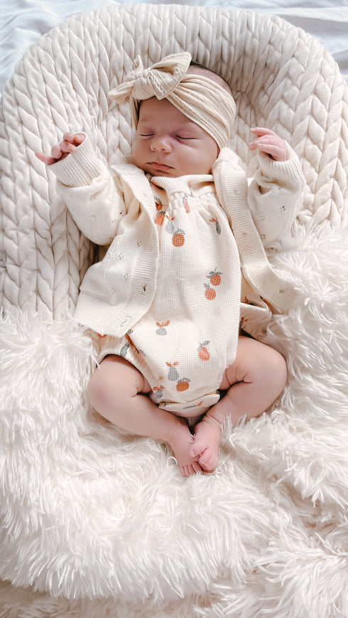 luna-luca-pointelle-cardigan-cream Luna and Luca Newborn Baby Clothes