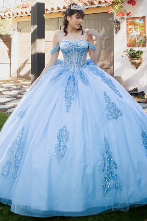 Lace Appliques Sparkling Beadwork Quinceanera Ballgown for Women 4/XS-16/3X