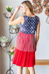 Full Size US Flag Theme Contrast Tank Dress