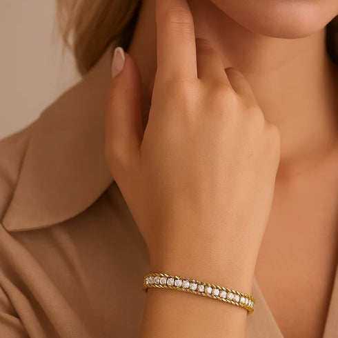 amelia-sparkle-stack-adjustable-cz-chain-bracelet-Sophia's Style-2