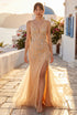 Womens Embellished Lace Mermaid Gown 4/XS-16/3X